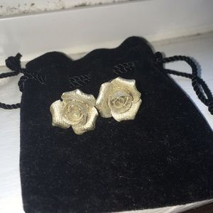 Gold Rose Earrings